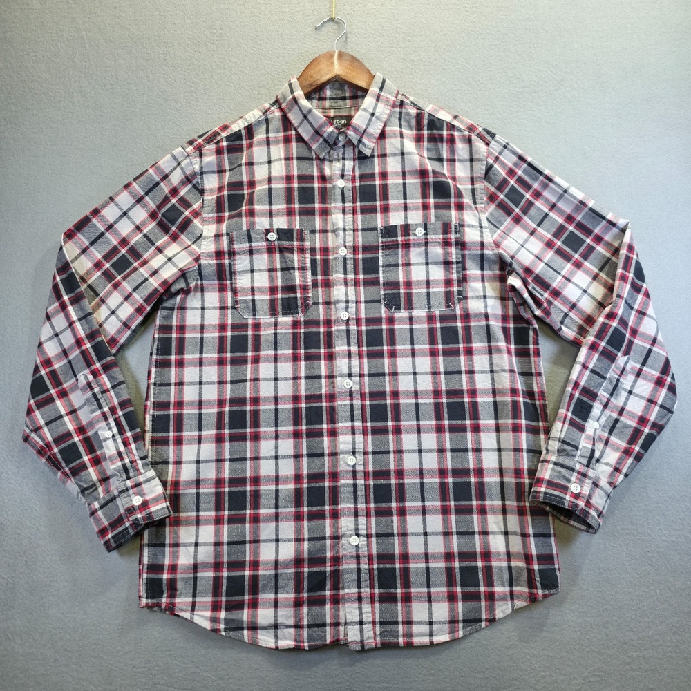 Urban Pipeline Men's Multicolor Plaid Long Sleeve Button Up Shirt Size Medium‎